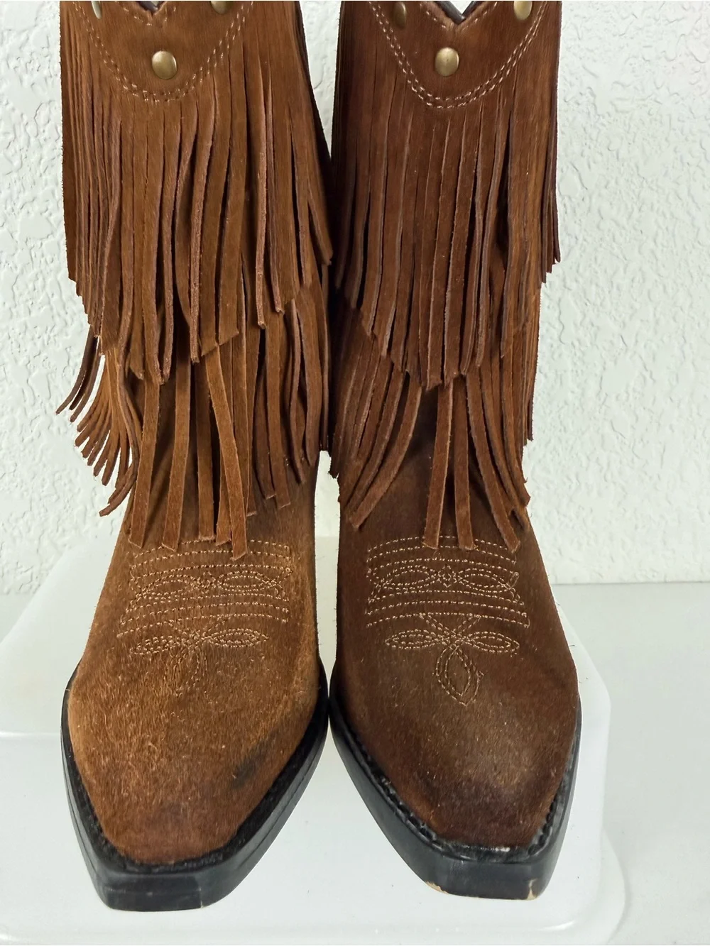 Shyanne | Brown Fringe Western Boots | Girls 2D | Snip Toe | Style 43514